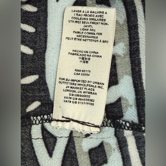 Free People Tegan Border Printed Mini Dress Pockets Black White Combo Boho - Picture 14 of 16